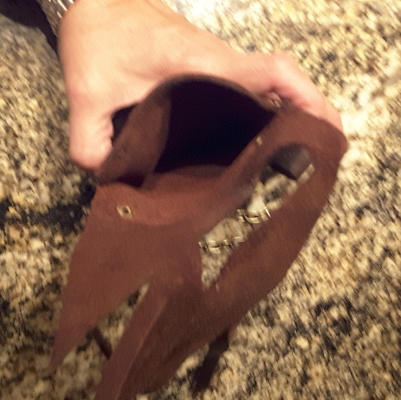 Small clutch with chain strap, handmade, leather. - Picture 5 of 6